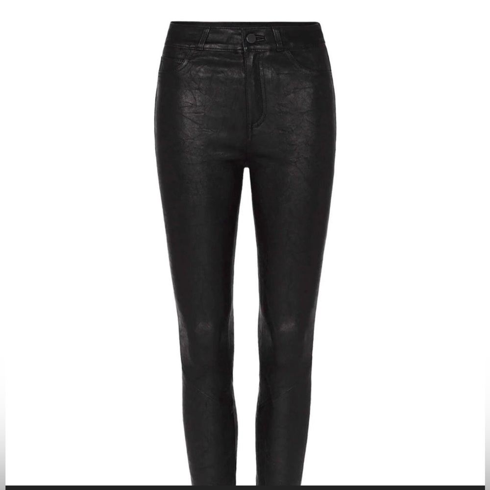 PAIGE Women’s Black Leather Skinny Jeans